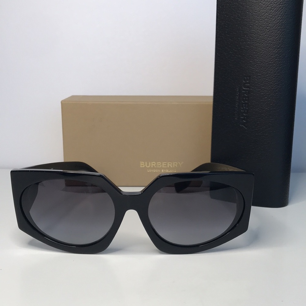 Burberry Women's BE4306 BE/4306 3001/8G Black Fashion Oval Sunglasses 60mm - Picture 9 of 16
